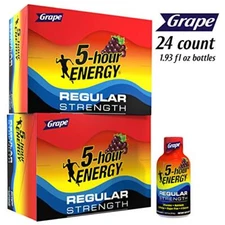 5-hour ENERGY Shot, Regular Strength Grape 1.93 Ounce (2-Cases)
