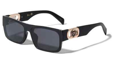 SLIM SQUARE LION HEAD MEDALLION SUNGLASSES CLASSIC CASUAL  display picture 1