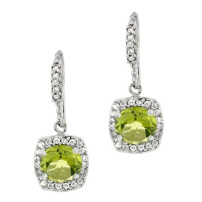 Ohrhänger Sterlingsilber 4 Karat Peridot und CZ