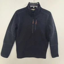 Smartwool Hudson Trail Fleece Half Zip Navy Sweater L96510 Men's Size  S