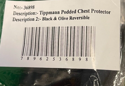 Tippmann Plastron Réversible Rembourré NEUF - Noir Et Olive