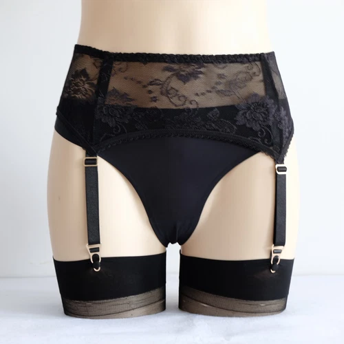 S-3XL Floral Lace Garter Belt 4 Straps Metal Clips Sexy Suspender F Thigh Highs - Picture 52 of 64