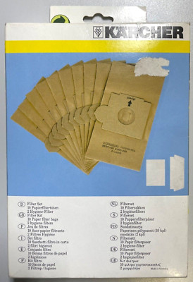 original Kärcher Filterset 6.905-225.0 10x Papierfiltertüten 2x Hygiene-Filter