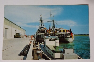 2 German Frigates 1 Tug Tied at Dock Port Royal South Carolina E. Ferguson  Photo