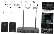 Dual Wireless Microphone System W/ 2x100 Uhf Frequencies, Auto-scan Cordless