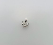 0.50ctw Princess Cut Natural Diamond Heart Shaped Pendant 14K White Gold