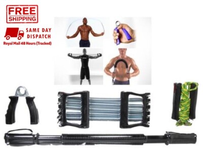 4-tlg Gym Set Hand Grip Strengthener Springseil Brust Expander Power Twister