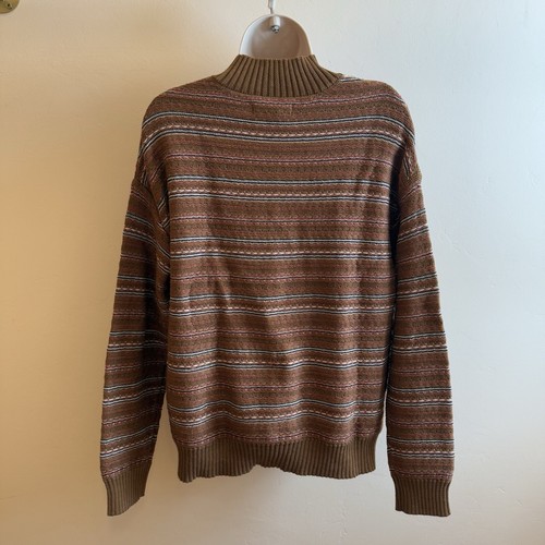 Neu mit Etikett Natural Reflections Damenpullover braun gestreift Stehkragen Langarm M - Bild 3 von 5