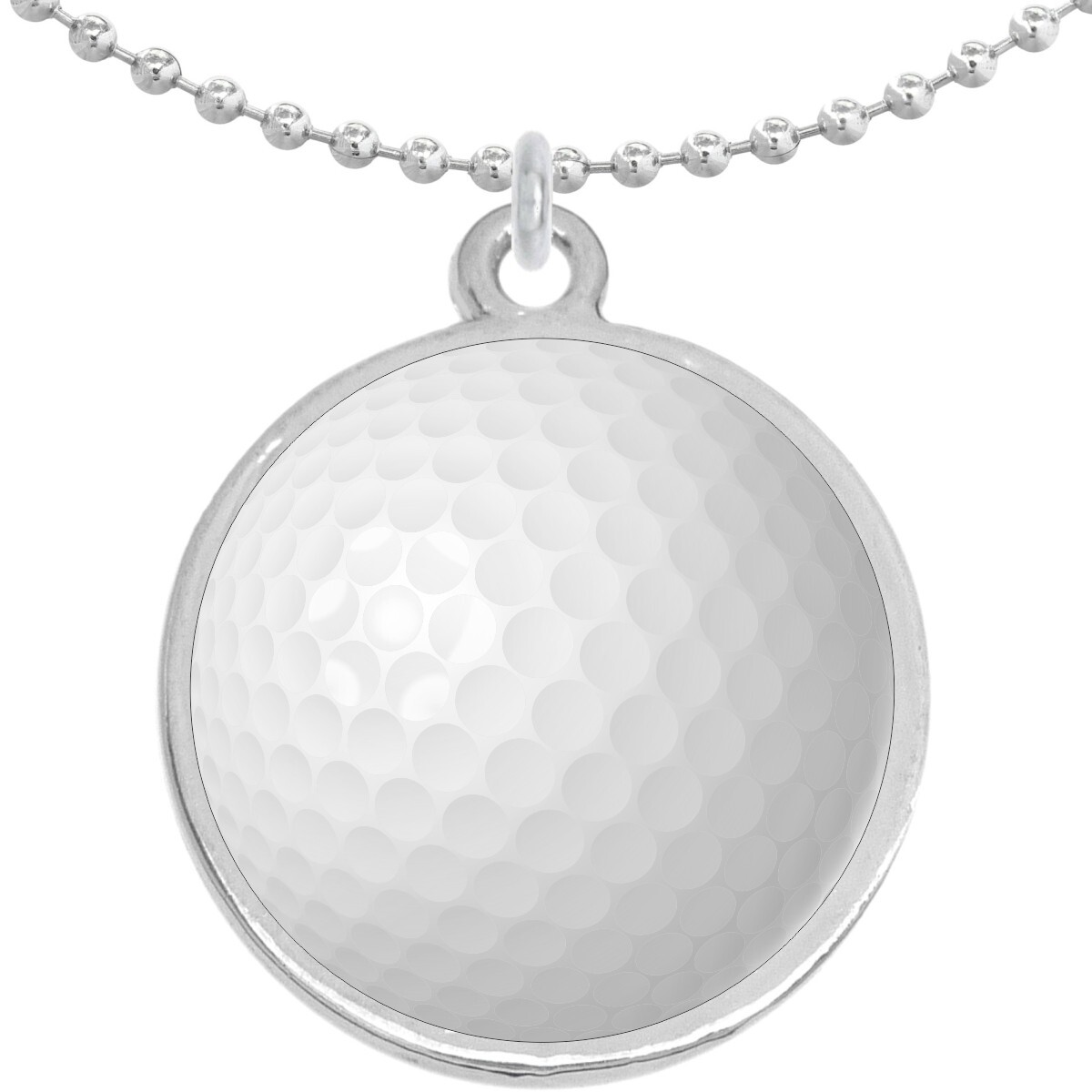 Golf Ball Pattern Round Pendant Necklace Beautiful Fashion Jewelry
