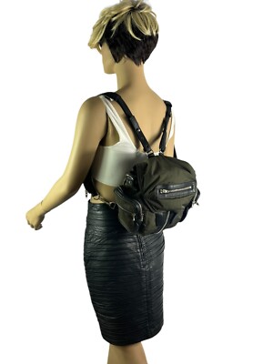 バッグ Alexander Wang MINI MARTI 2WAY bag Alexander Wang Nubuck Mini Marti Backpack Green Rhodium Hardware