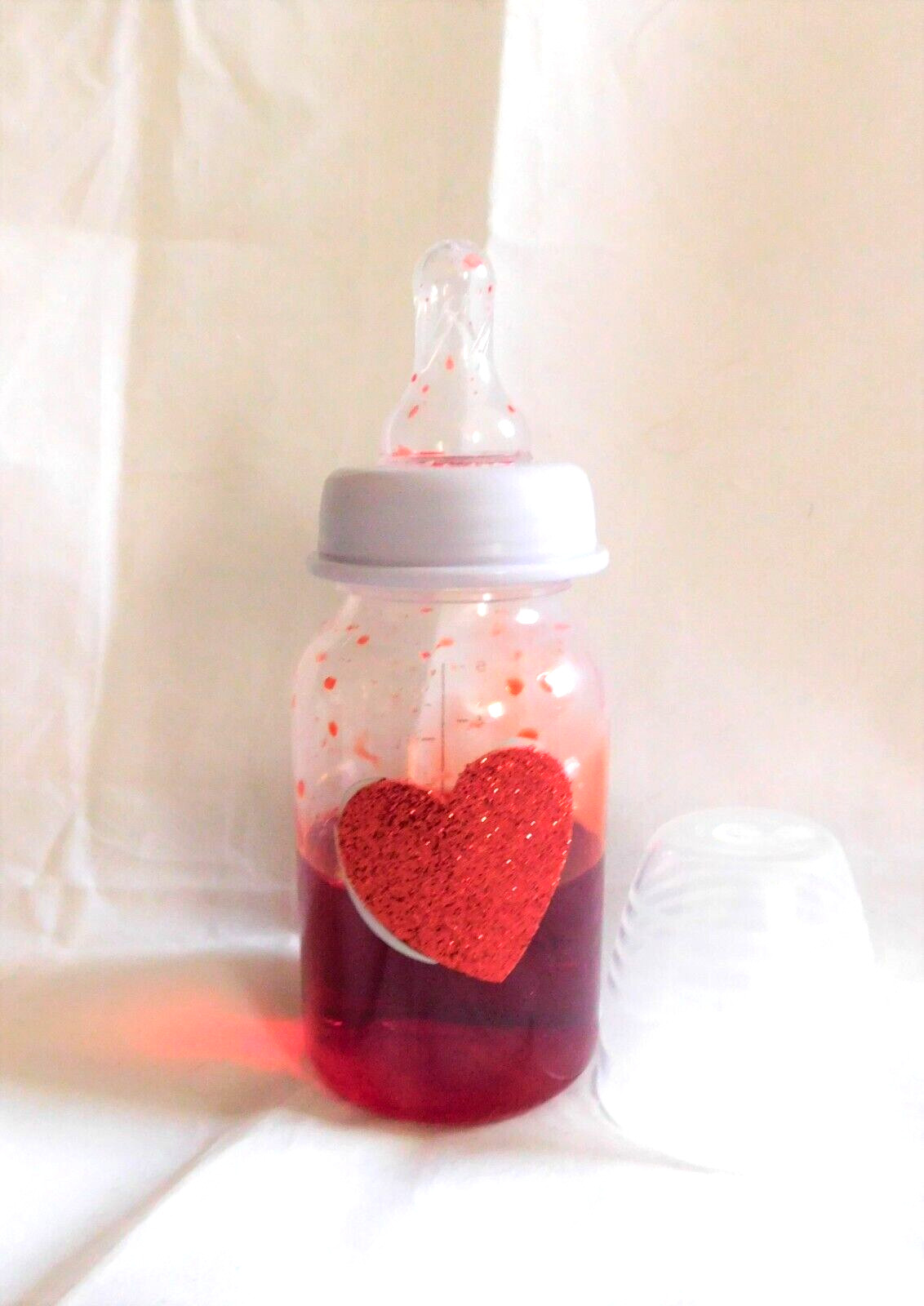Reborn baby fake blood bottle 5oz Fantasy  Vampire Werepup heart OOAK
