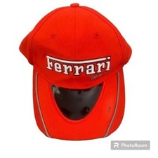 Ferrari Official Gear Red Cotton Adjustable Baseball Cap Hat New w/ Defects 