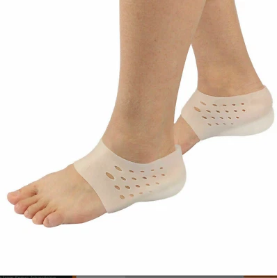 Silicone Invisible Height Lift Heel Pad Breathable Sock Increase Insoles Cushion