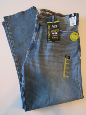 Lee Mens Extreme Motion Knox Athletic Taper 44x34 Jeans Nwt