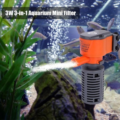 3W 3-in-1 Mini Filter Oxygen Supply Fish Tank Air Pump Aquarium Fish Sponge