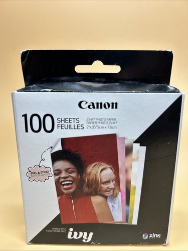 New Canon 2x3" ZINK Photo Sticker Paper Pack, 100 Sheets #6135C001