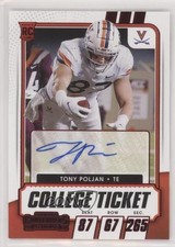 2021 Panini Contenders Draft Picks College Game Ticket Red Tony Poljan Auto 0cv