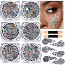 Face Glitter, Sliver Body Glitter, Holographic Face and Body Glitter
