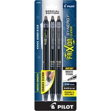 Pilot FriXion Synergy Clicker Erasable Pens Pack of 3 Black Extra Fine Point