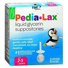 Fleet Laxative Pedia-Lax Liquid Glycerin Suppositories Count of 6 By Fleet 05/26