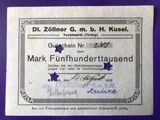 Kusel Firma DI Zollner GmbH 500 000 marek 14.8.23, dewaluacja gwiazd Piwnica 2853b