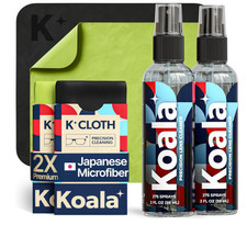 Koala Eyeglass Lens Cleaner Spray Kit: 2 Bottles 2 Microfiber Cloths, USA