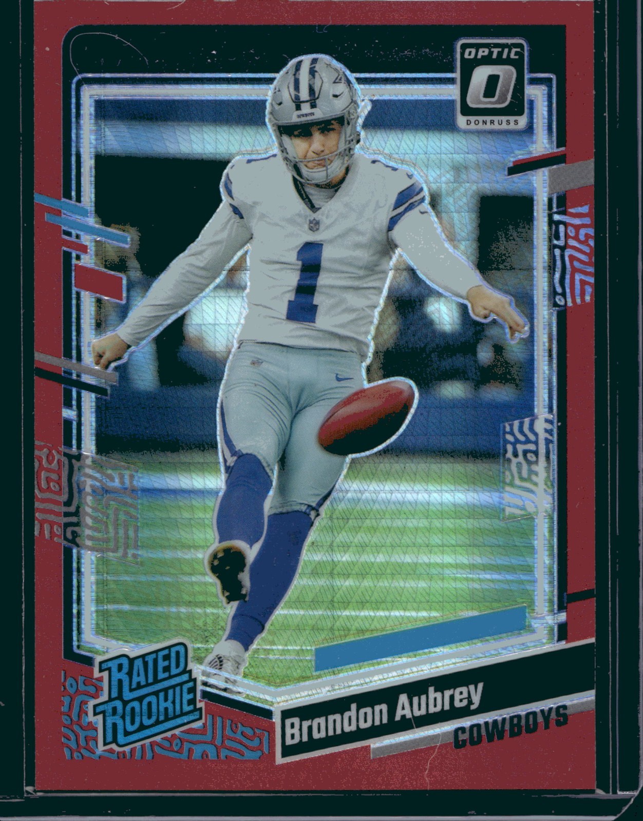2023 Panini Donruss Optic - Rated Rookie Brandon Aubrey #226 Red Hyper Prizm RC