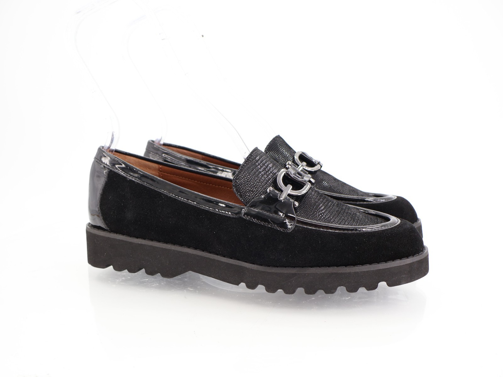 SAOLA Mocassino donna Donald Pliner Clio taglia 9 nero suola grossa scarpe slip on pelle