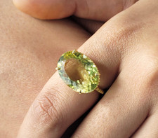 Large Lemon Quartz Ring-14K Gold Filled Quartz Ring-Yellow Quartz Ring For Her