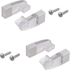 4 Pack Clear Acrylic Towel Bar Brackets with Chrome-Plated Metal Sleeve