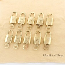LOUIS VUITTON Padlock with Keys 10 Set Lot Bag Charm Cadena Brass Gold 62PDA210