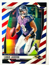 2024 Panini Prizm LaMar Jackson RED WHITE BLUE Prizm Card #19 Ravens Star!