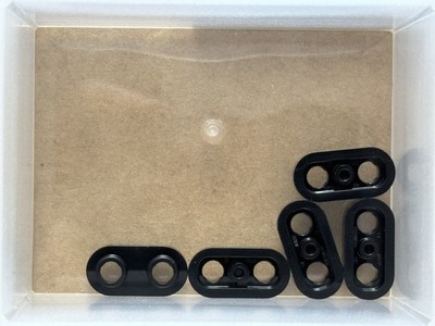 LEGO Parts - Black Plate, Round 1 x 2 with Open Studs - No 35480 - QTY 5