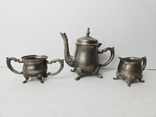 Godinger Silver Art Co teapot sugar creamer set teaset