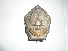 Elizabeth nj frontshield shaped fireman fire dept badge vintage exempt