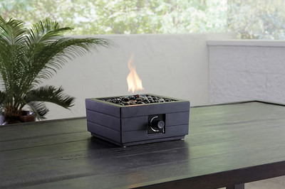 allen + roth 10-in W 10000 BTUs Steel Square Portable Liquid propane Fire Pit