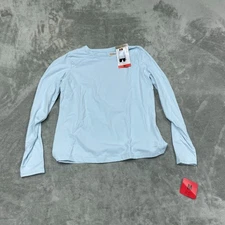 Mondetta Active Long Sleeve Top M Recycled Nylon Light Blue Womens  NWT 6584