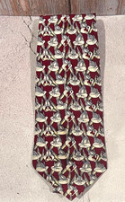 Vintage 1995 Bugs Bunny Faces Warner Brothers Studio Store Maroon 100 Silk Tie