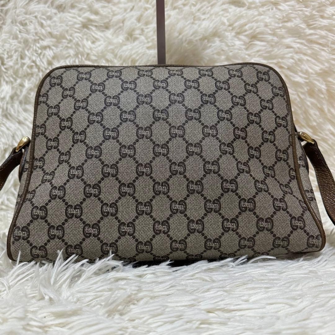 Gucci GG Canvas Leather Shoulder Bag Brown Vintage Authentic with Charm thumbnail 6