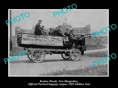 Bretton Woods Nh Packard Motors Baggage Car c1905 Old Large Historic Photo