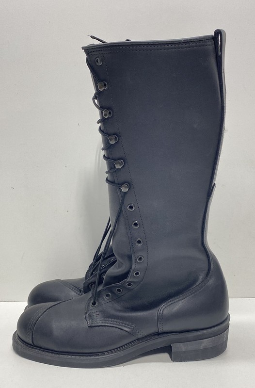 Vintage 2000 Cove Shoe Black Leather Military Paratrooper Jump Boots Size 11D
