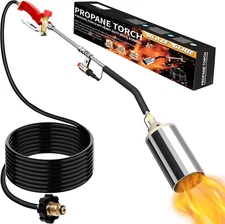 Propane Torch Burner Weed Torch with 10FT Hose, Blow Torch with 1Lb Propane Cyli