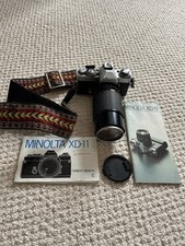 Minolta XD-11 35mm Film SLR Camera MD Rokkor-X 50mm f-3.5 Lens Strap Manual