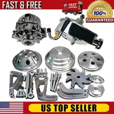 Pulley And Bracket Kits Alternator Power Steering Long Water Pump For Sbc Chevy