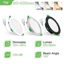 UK LED Recessed Ceiling Light Ultra Slim 3CCT Dimmable Downlight Flat Panel Spot