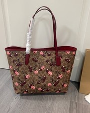 NWT COACH CBJ89 City Tote Bag Signature Coated Canvas Cherry Print RED outlet