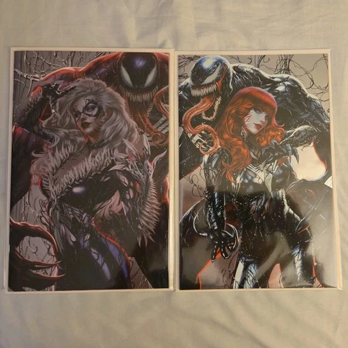 AMAZING SPIDERMAN #28 & 29 ARIEL DIAZ FOIL VIRGIN VENOM MARY JANE & BLACK CAT