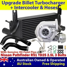 Turbor&Intercooler+Hoses&Oil Feed Pipe For Nissan Pathfinder R51 YD25 2.5L