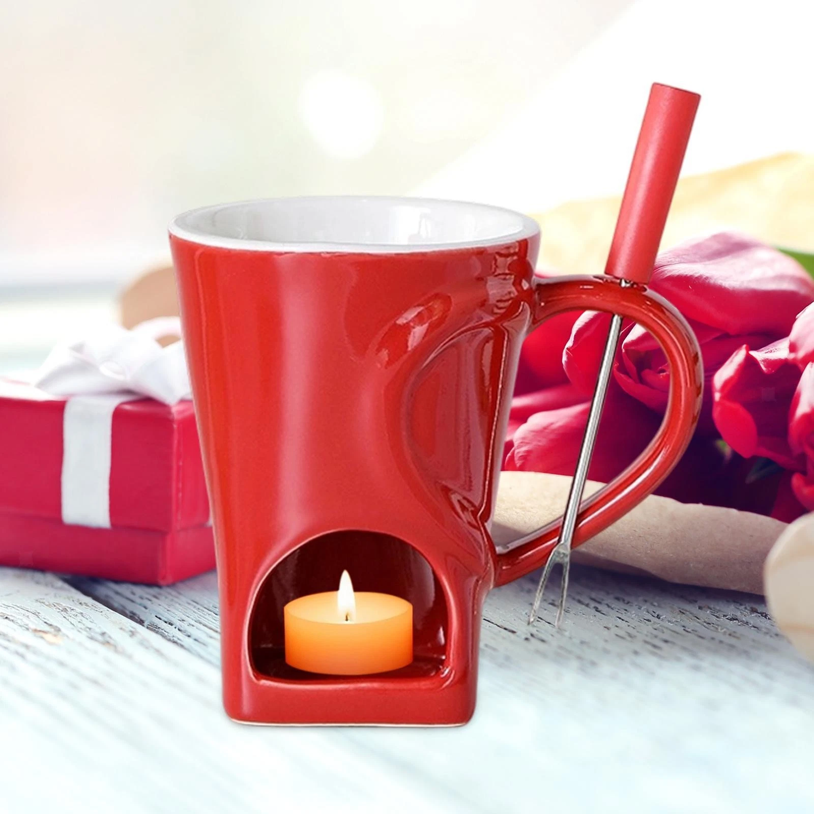 Chocolate Fondue Ceramic Pot Set Dipping Cup for Cheese Butter Versatile
Opens in a new window or ta