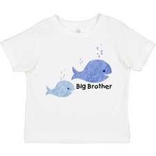 Inktastic Big Brother With Lil' Brother Toddler T-Shirt Little Siblings Whales